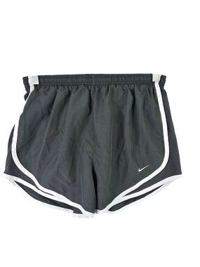 Womens Nike Dri-Fit Gray & White Trim Athletic Running Shorts Polyester Size S
